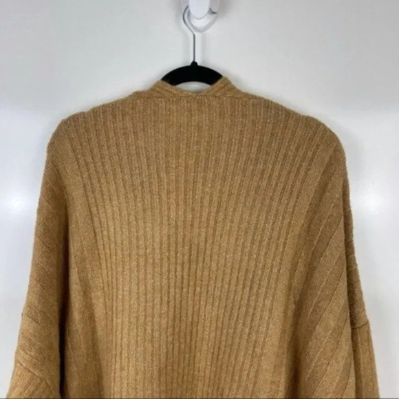 NEW TOPSHOP Oversized Ribbed Open Front Cardigan Sweater Camel Women's Size 12 - Picture 6 of 12